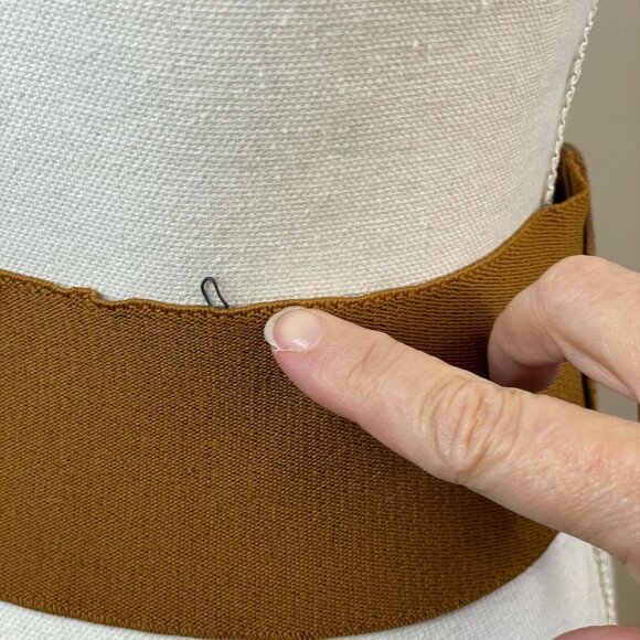 Womens Vintage Suede Leather Brass Filigree Wide Stretch Belt Heritage Boho 3" - Picture 7 of 11